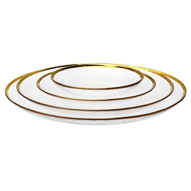 Frosted Gold Rim Dinner Plates