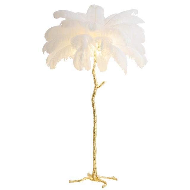 Ostrich Feather Lamp Copper Stand