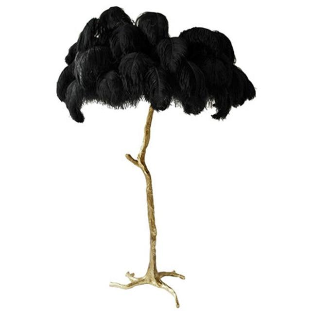 Ostrich Feather Lamp Copper Stand