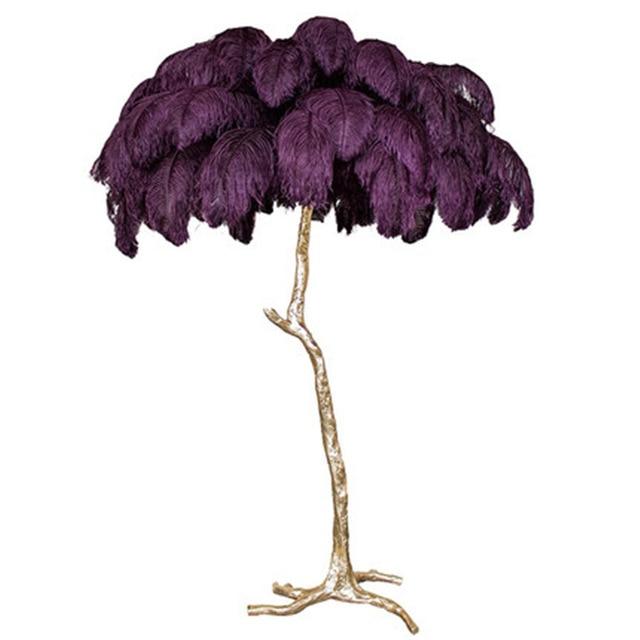 Ostrich Feather Lamp Copper Stand