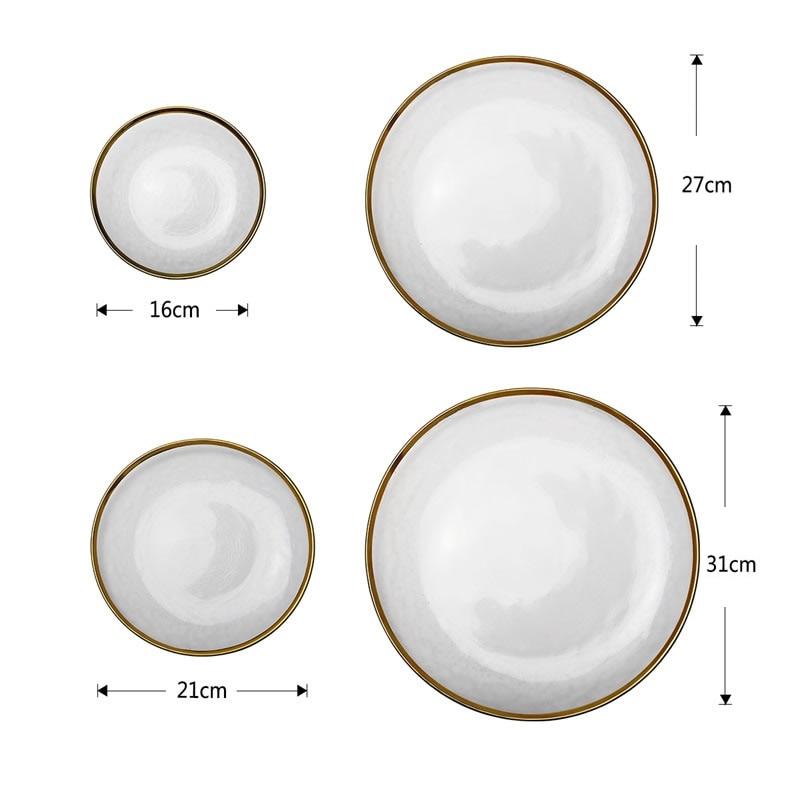 Frosted Gold Rim Dinner Plates