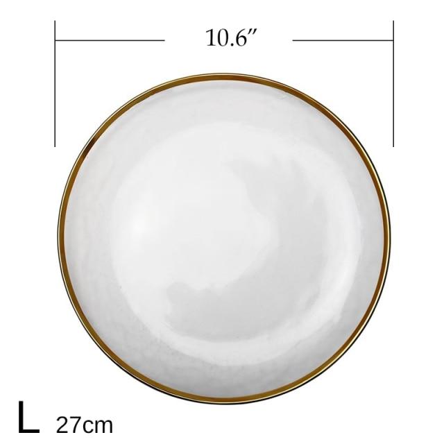 Frosted Gold Rim Dinner Plates