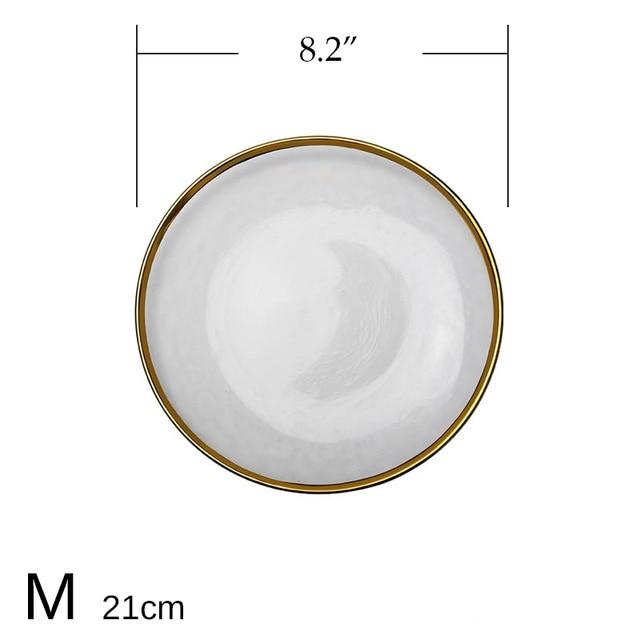 Frosted Gold Rim Dinner Plates