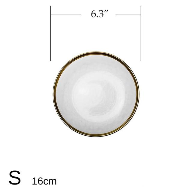 Frosted Gold Rim Dinner Plates