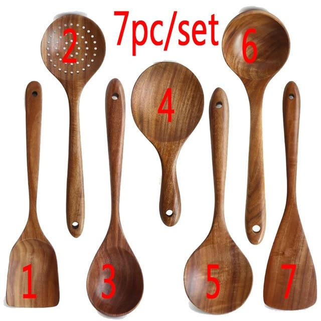 Natural Wood Tableware Set