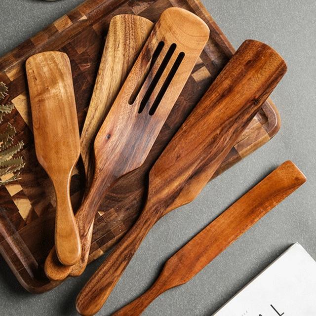 Natural Wood Tableware Set