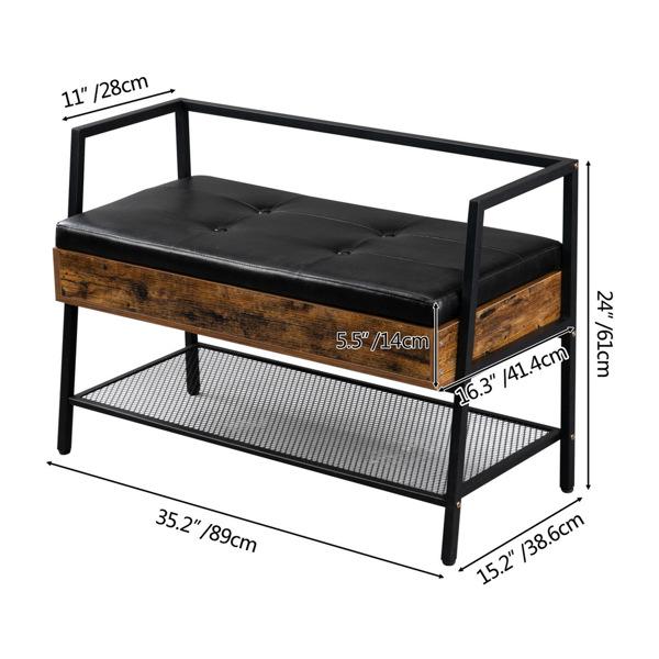 Bench Organizer w/ Storage and Shoe Rack