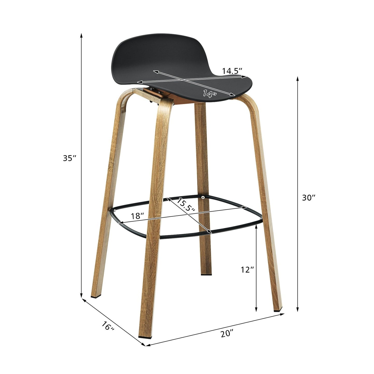 Modern Barstool Set (metal legs)