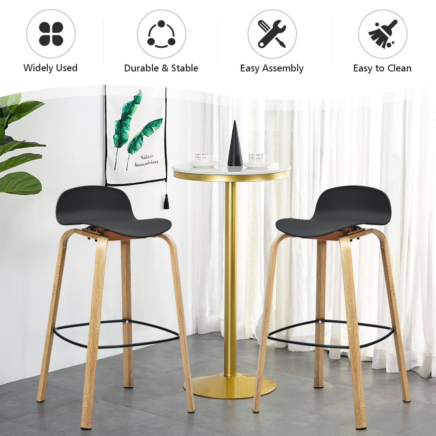 Modern Barstool Set (metal legs)