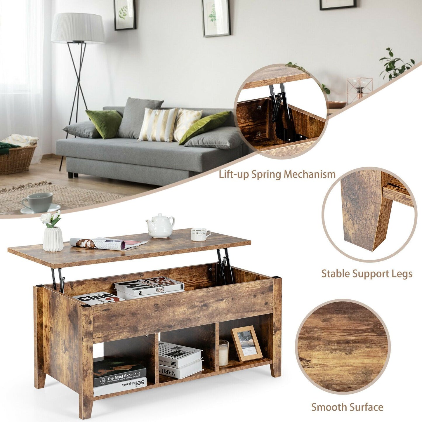 Lift Top Coffee Table w/ Storage