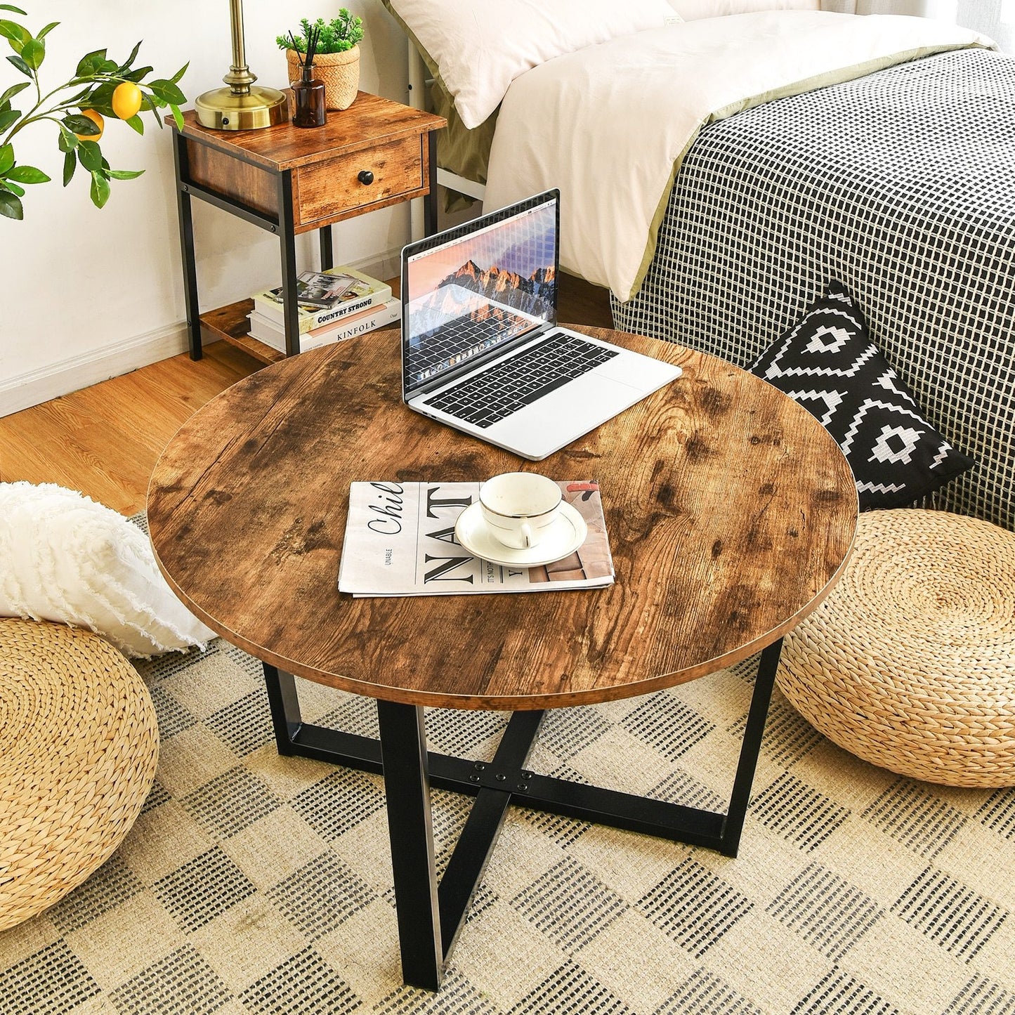 Round Coffee Table (metal frame)