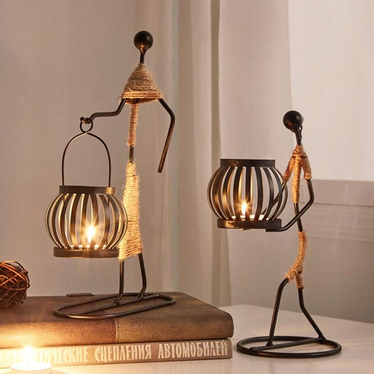 Iron Candle Holder Sculptures