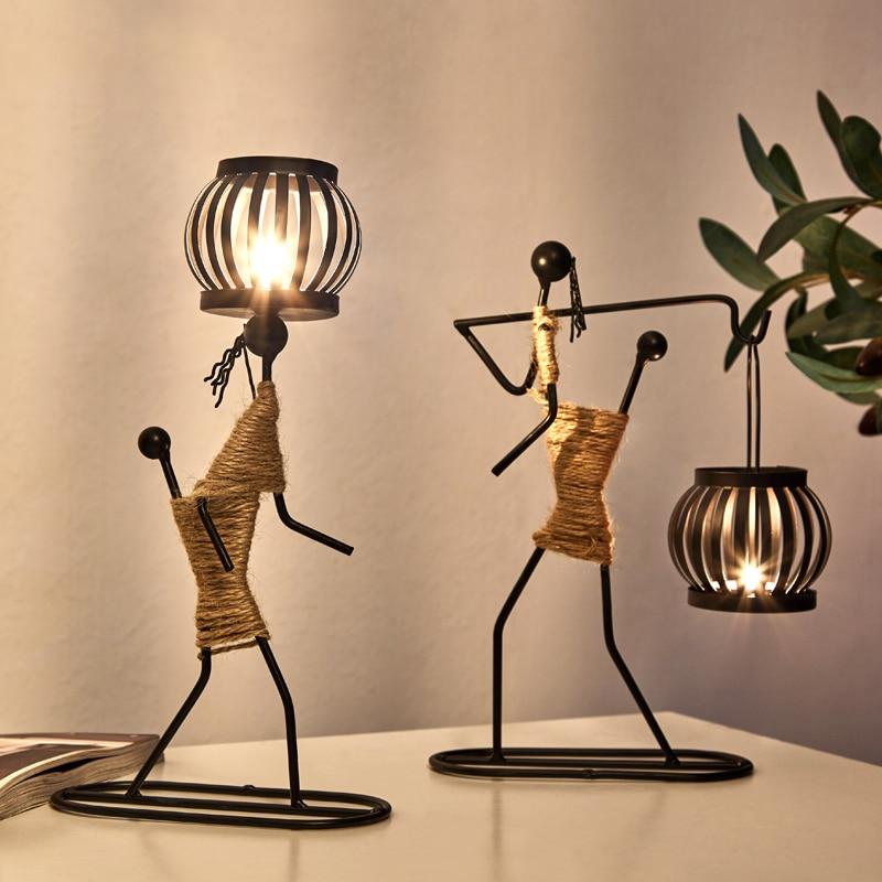 Iron Candle Holder Sculptures