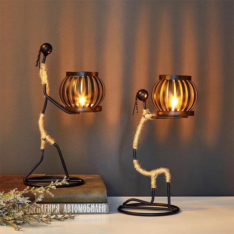 Iron Candle Holder Sculptures