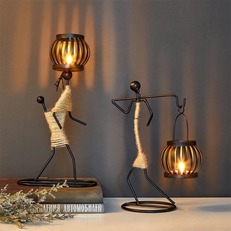 Iron Candle Holder Sculptures