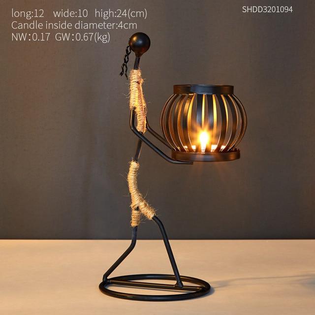 Iron Candle Holder Sculptures