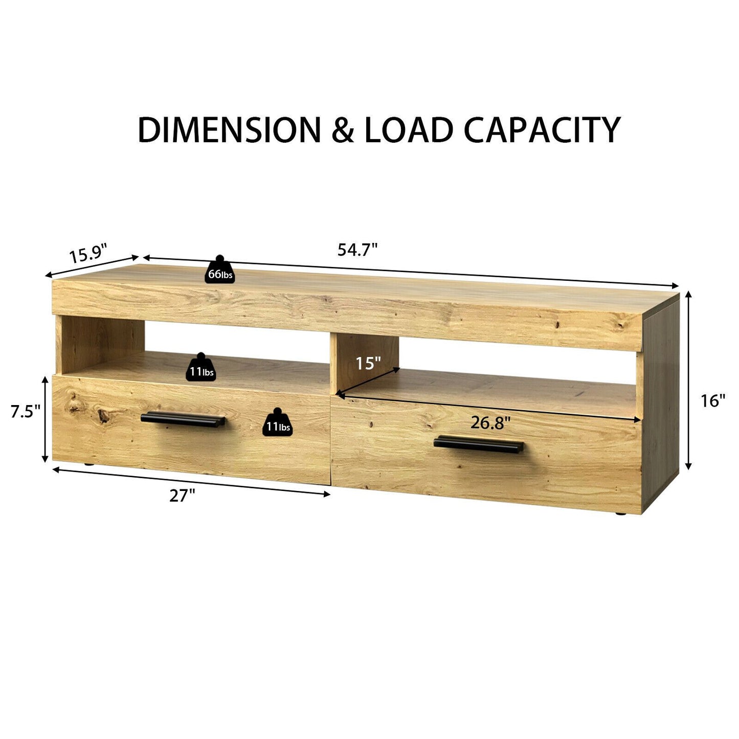 Natural Wood TV Stand