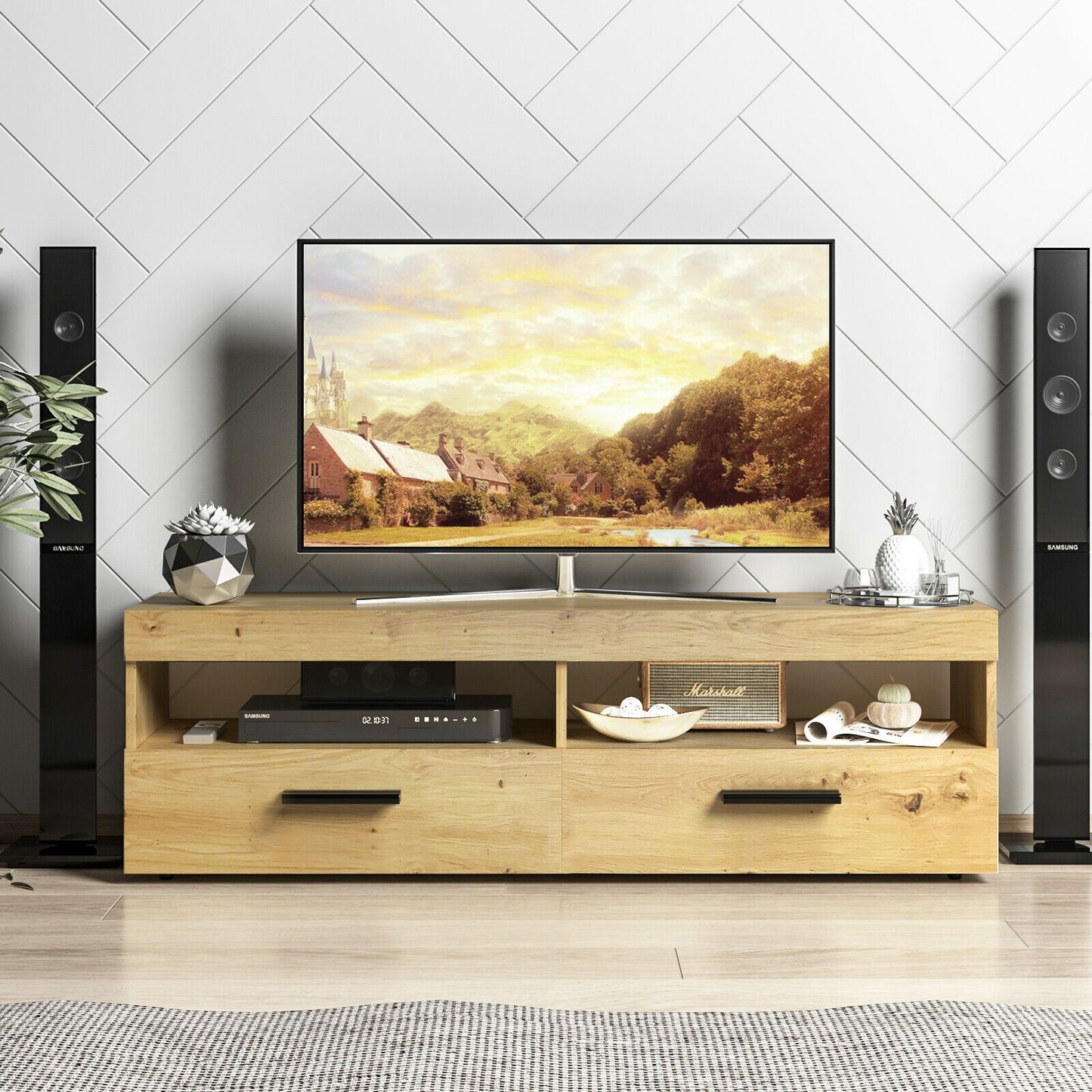 Natural Wood TV Stand