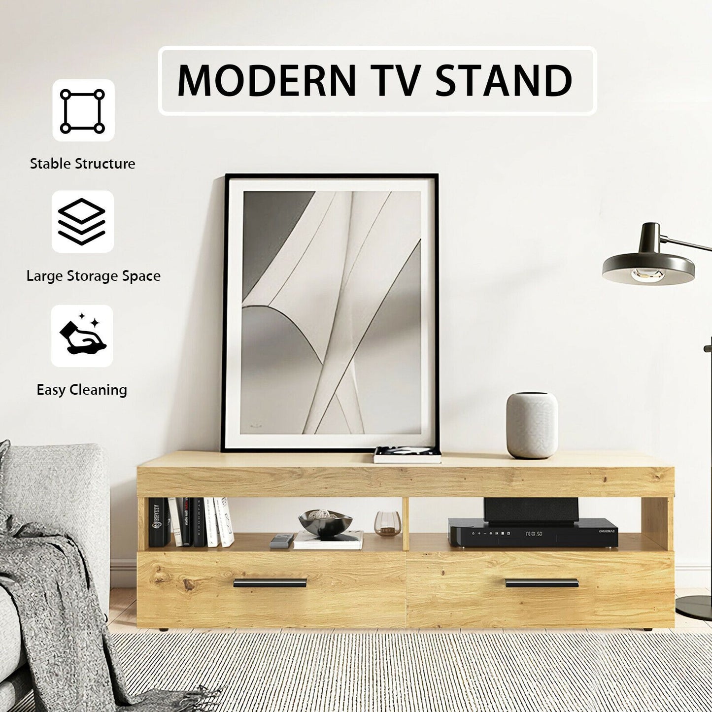 Natural Wood TV Stand