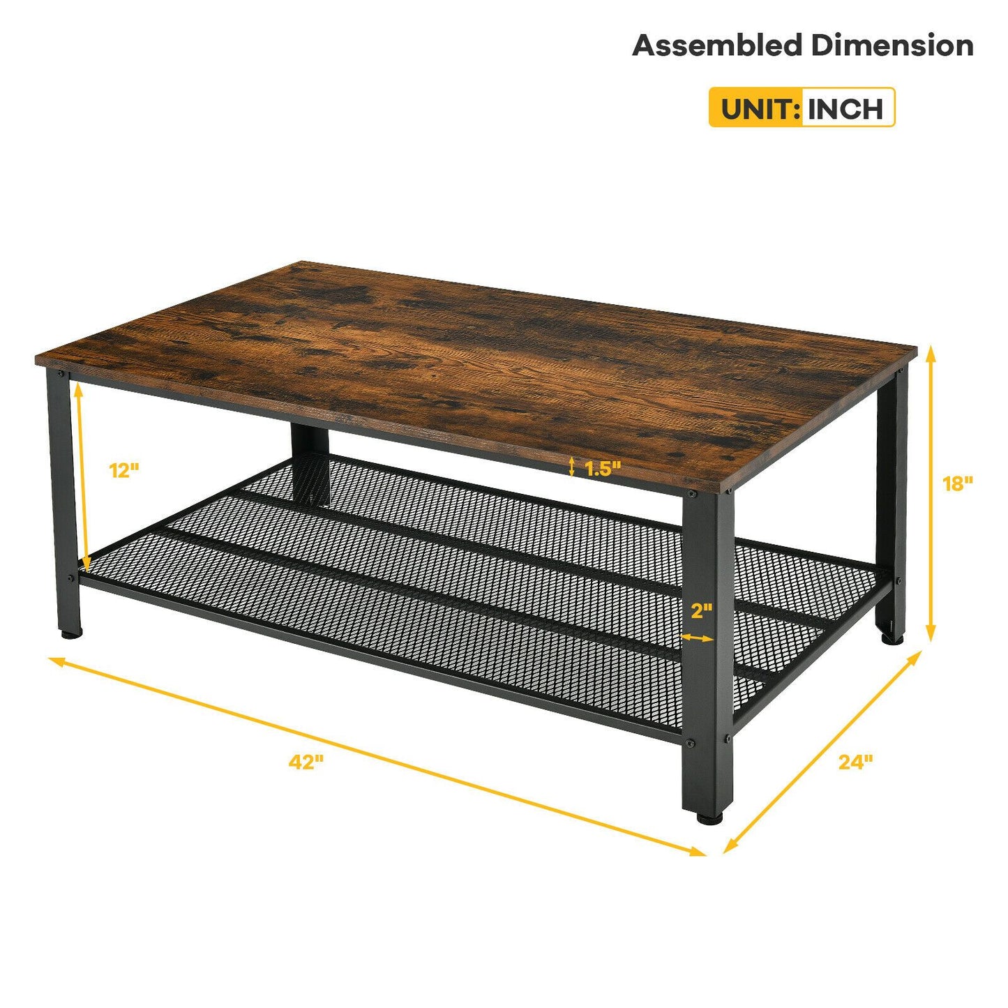 Metal & Wood Coffee Table