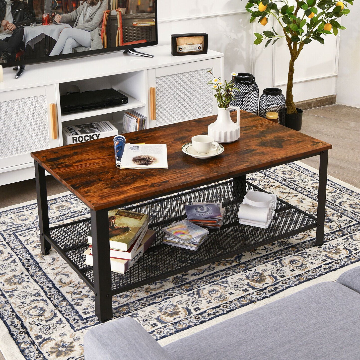 Metal & Wood Coffee Table