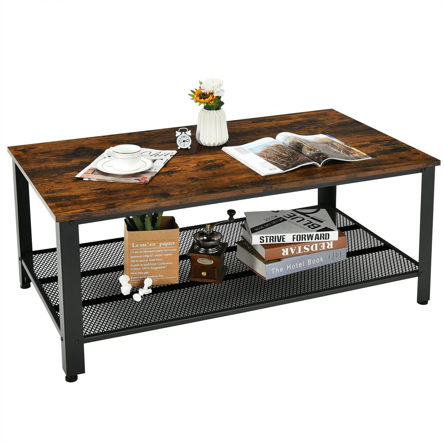 Metal & Wood Coffee Table