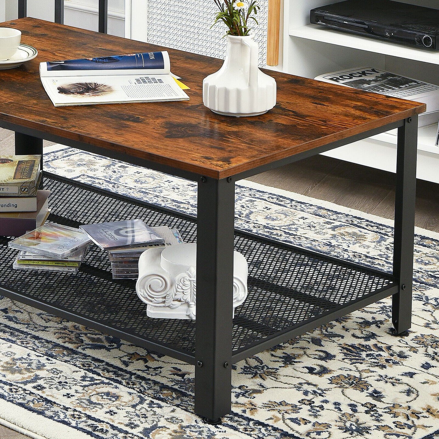 Metal & Wood Coffee Table