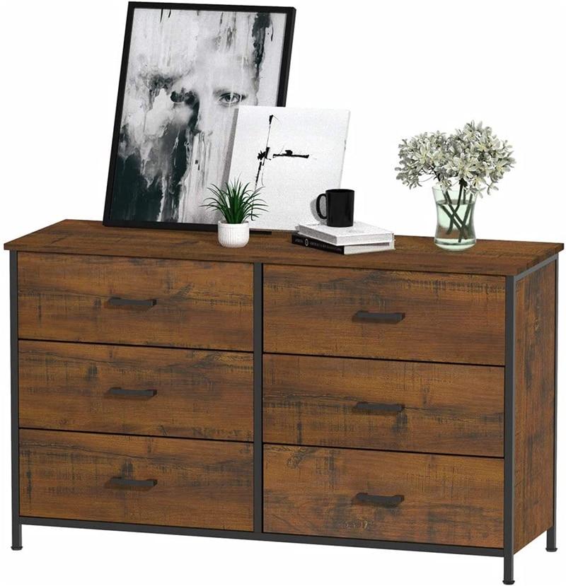 Walnut Bedroom Dresser (6 Drawer)