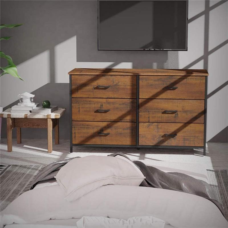 Walnut Bedroom Dresser (6 Drawer)