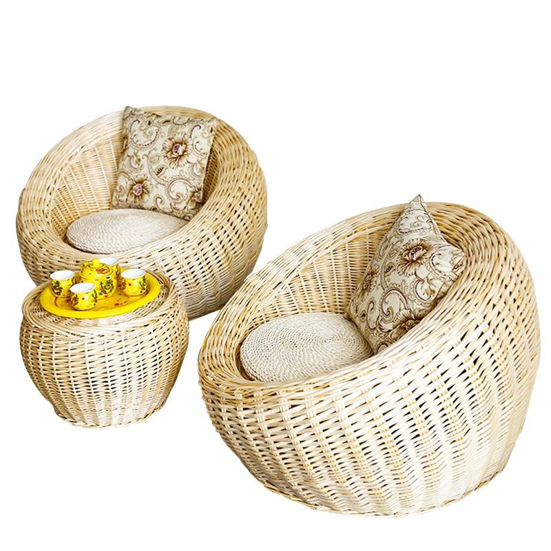 Weave Sofa Cane Set (Outdoor 2 Chairs & Tea Table)