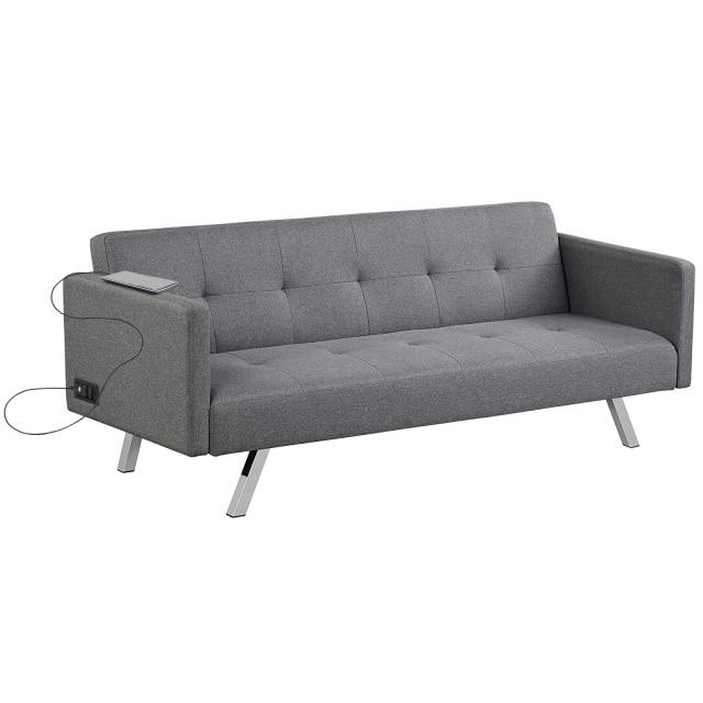 Convertible Sofa with USB Ports & Power Strip