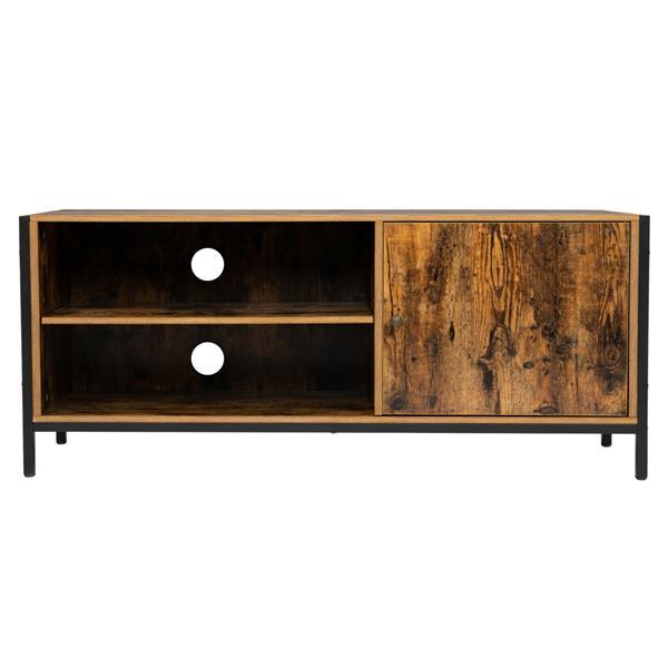 Retro Wooden Industrial TV Stand