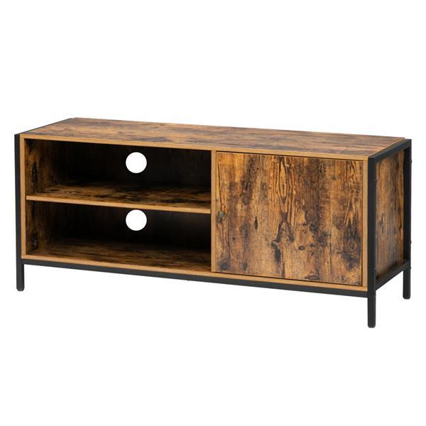 Retro Wooden Industrial TV Stand