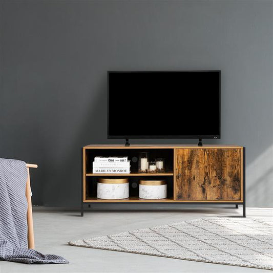 Retro Wooden Industrial TV Stand