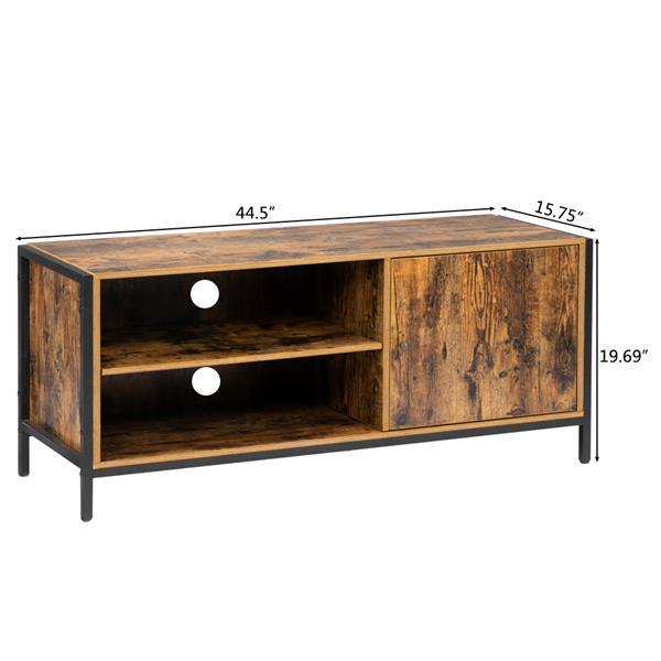 Retro Wooden Industrial TV Stand