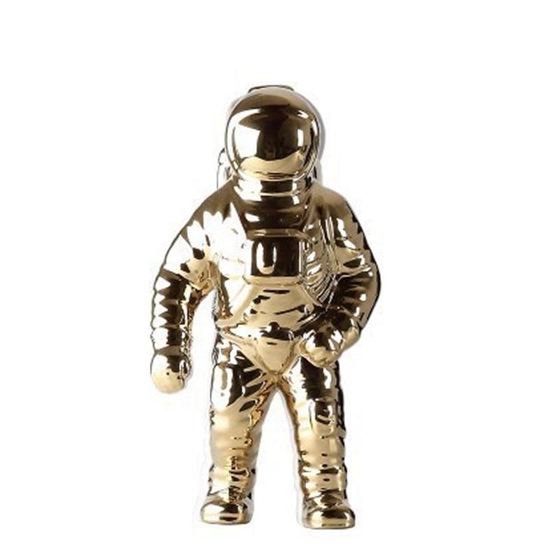 White & Gold Astronaut Vase