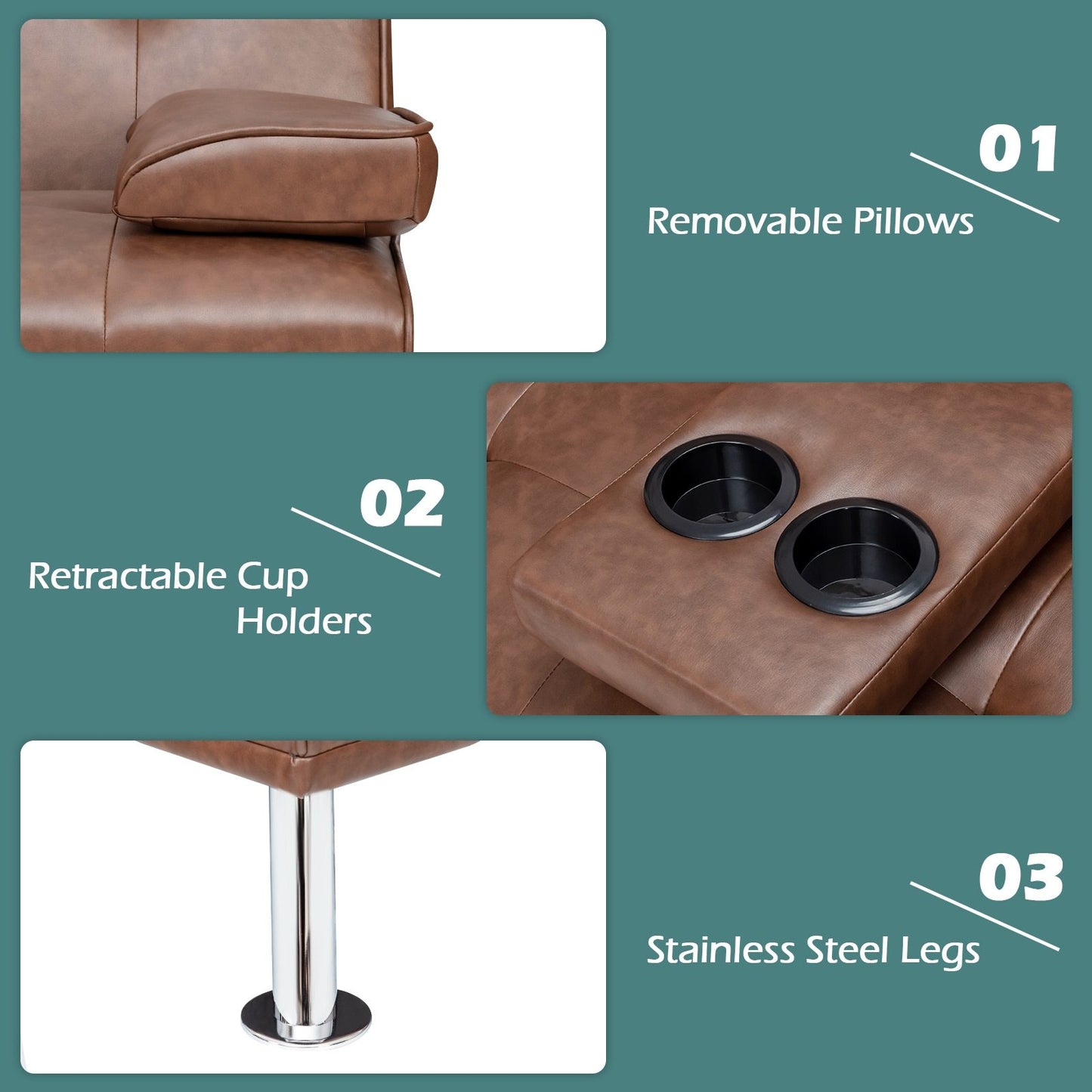 3-Piece Convertible Sectional Sofa