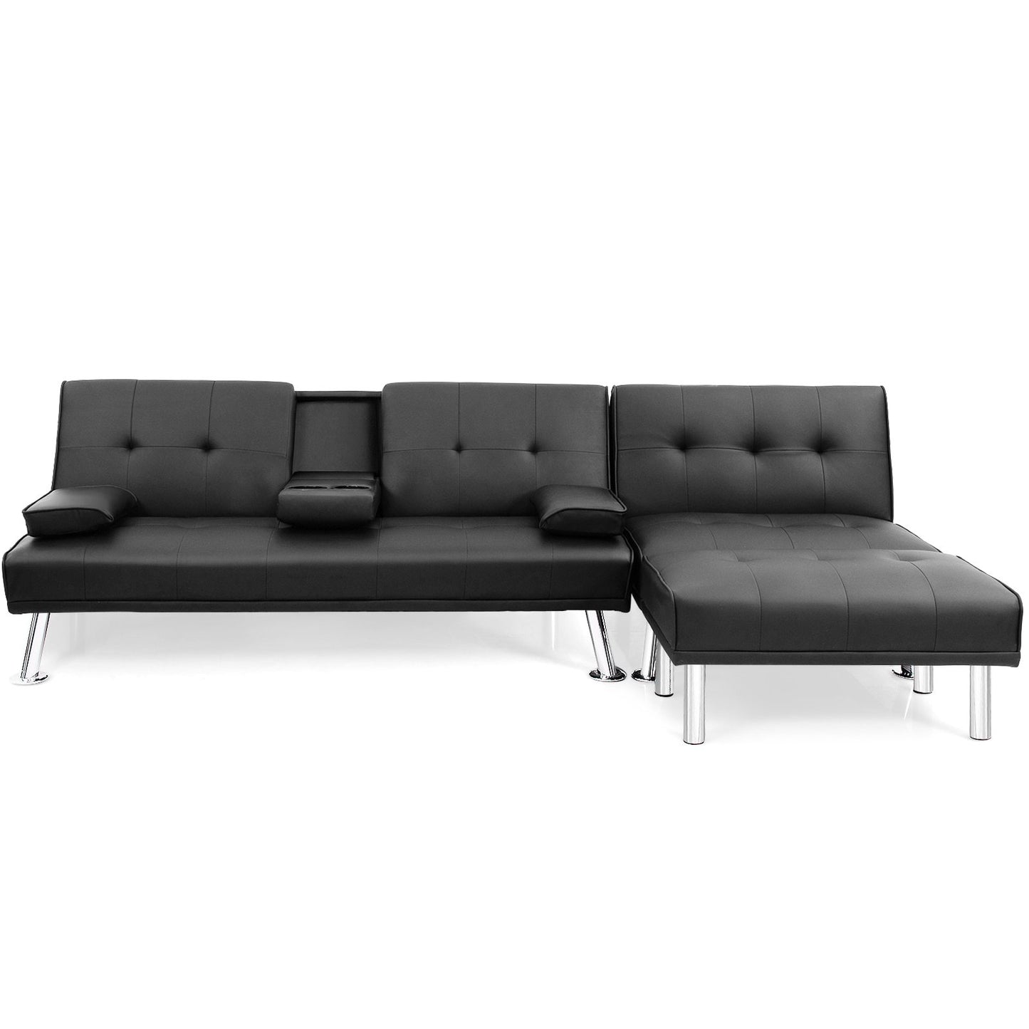 Black 3-Piece Convertible Sectional Sofa