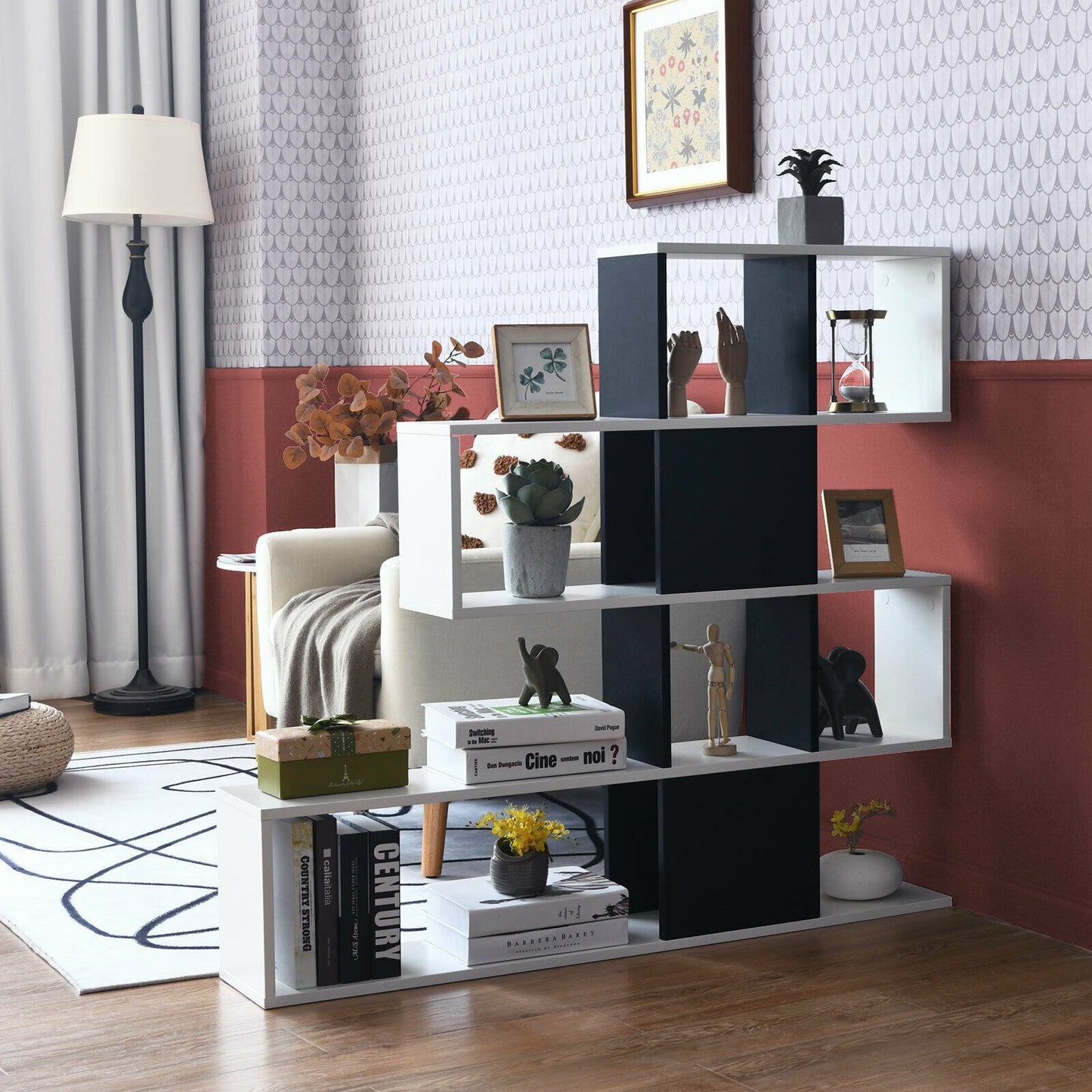 5 Tier Corner Bookshelf Storage Rack