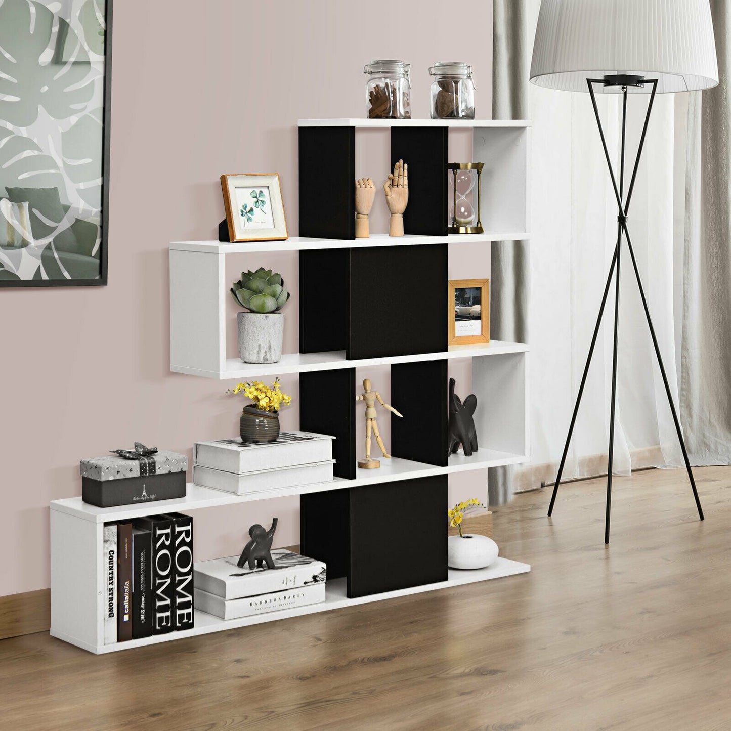 5 Tier Corner Bookshelf Storage Rack