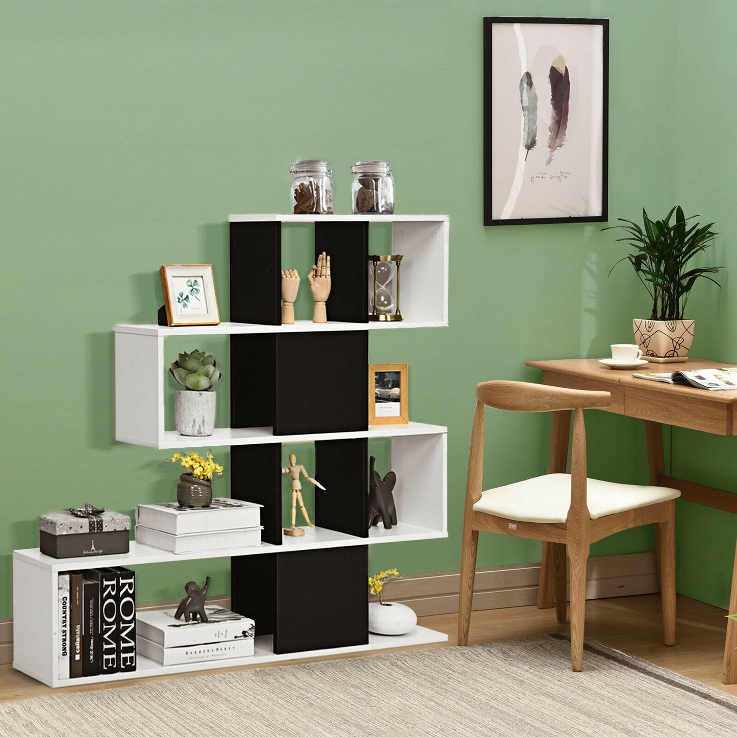 5 Tier Corner Bookshelf Storage Rack