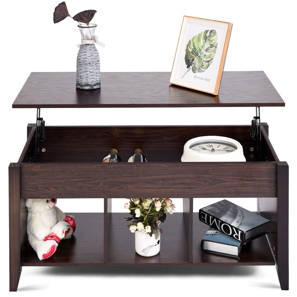 Lift Top Coffee Table w/ Hidden Compartment