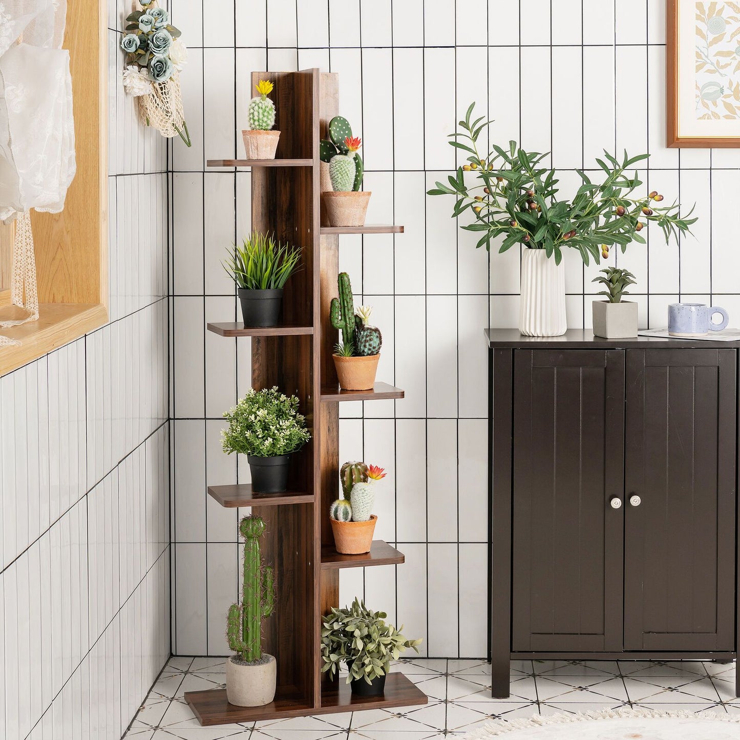 Open Walnut Bookcase Display