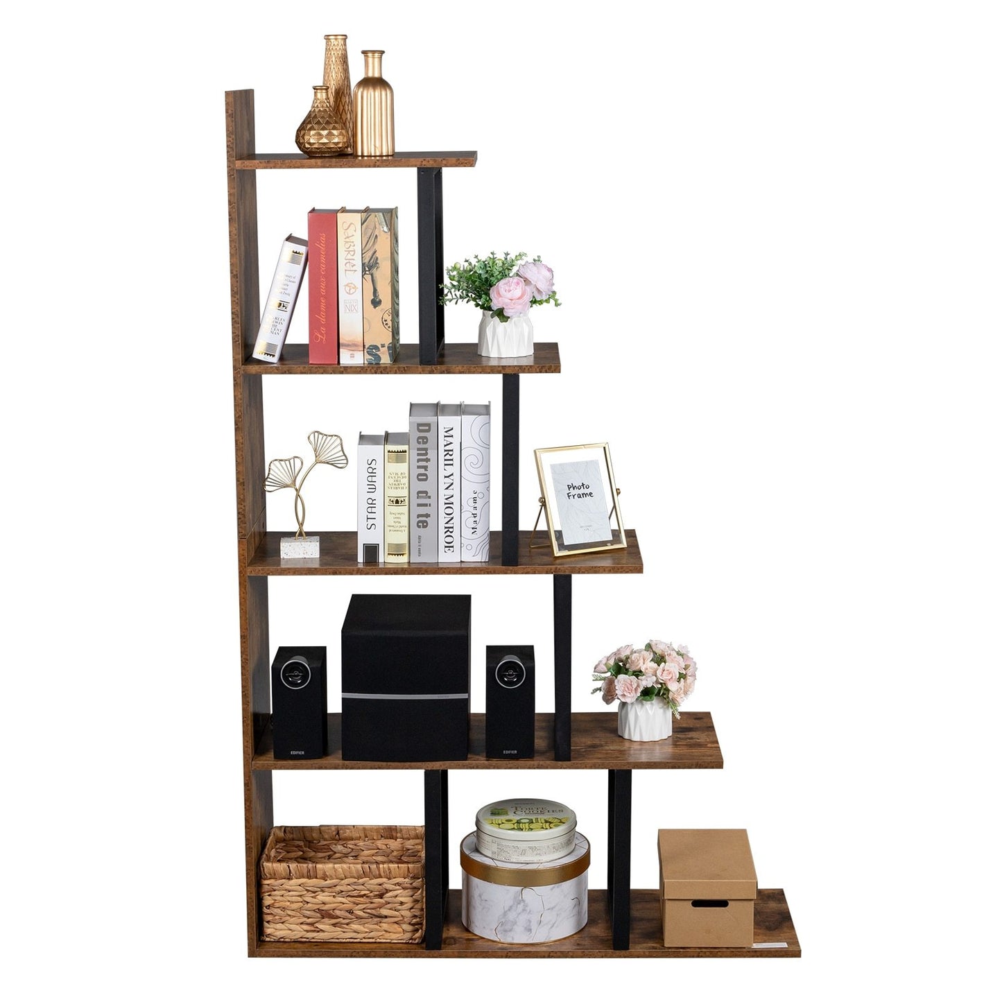 5-Tier Freestanding Bookshelf Display