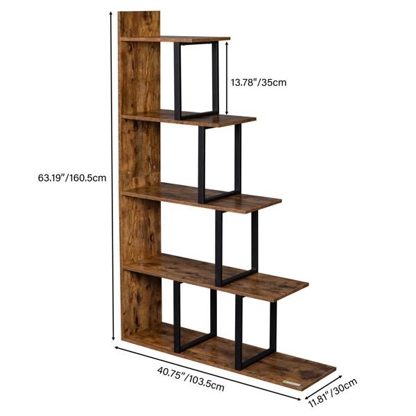 5-Tier Freestanding Bookshelf Display