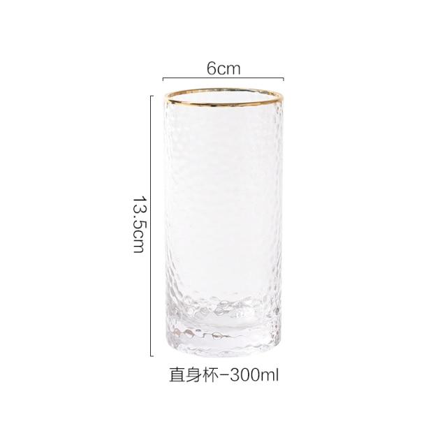 Frosted Gold Rim Drinking Glasses