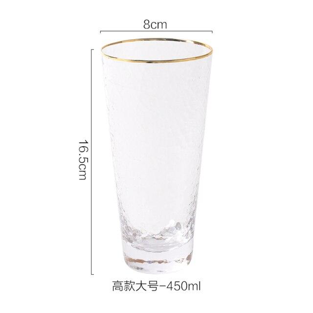 Frosted Gold Rim Drinking Glasses