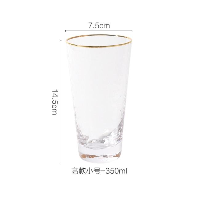 Frosted Gold Rim Drinking Glasses